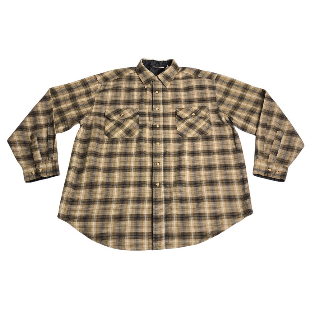 Vintage 90s Northwest Territory Flannel Shirt Mens L Brown Plaid Grunge Outdoor